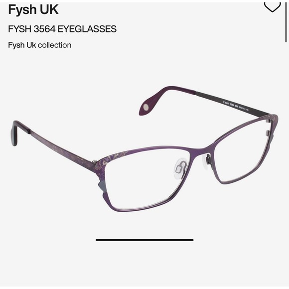 Fysh UK Accessories - Fysh UK Eyeglasses 3564‎ 54-16-140 Purple Designer Boho Chic Frames